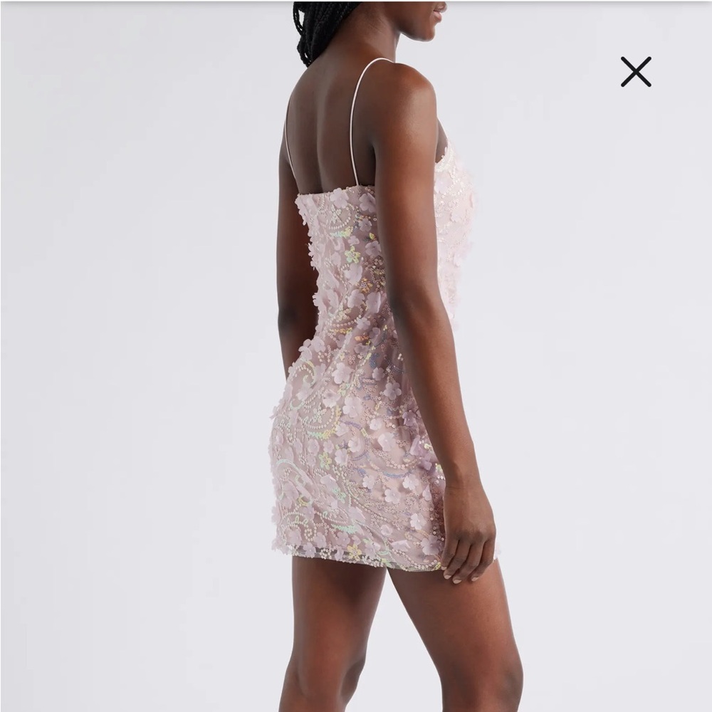 Pink Sequin Floral Dress - Picture 6 of 8